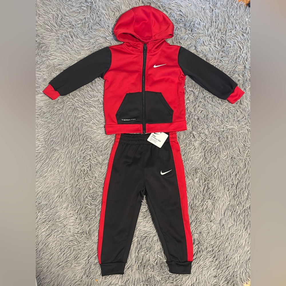 Nike Black and Red Athletic Toddler Tracksuit